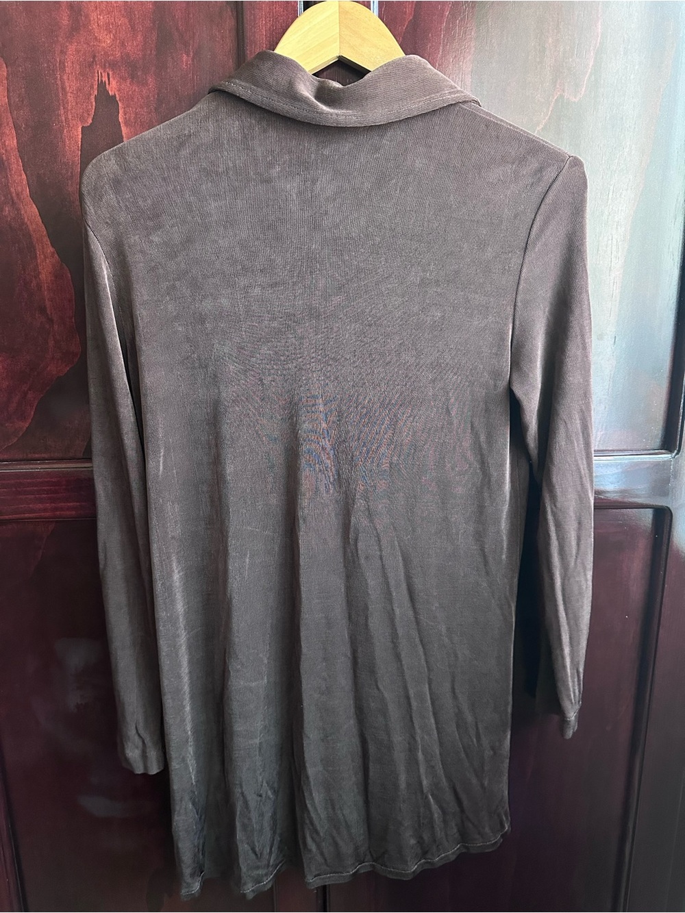 90s Rabbit Rabbit Rabbit Long-Sleeve Brown Button-Front Blouse - Picture 6 of 8